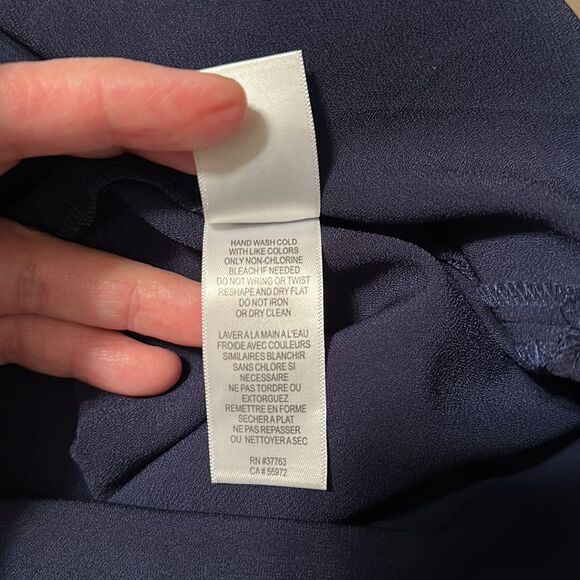 laundry by Shelli Segal 10 Midnight Navy Blue Quart Sleeve Back Zip Shift Dress - Picture 12 of 12